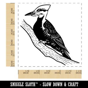 Pileated Woodpecker Bird on Branch Self-Inking Rubber Stamp Ink Stamper