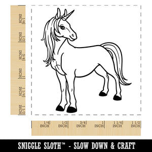 Pretty Unicorn Posing Self-Inking Rubber Stamp Ink Stamper