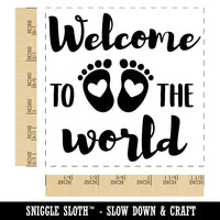 Welcome to the World Baby Shower Pregnancy Self-Inking Rubber Stamp Ink Stamper