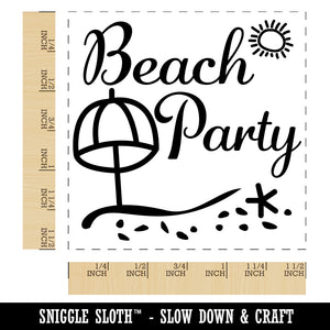 Beach Party Tropical Ocean Sun Sand Self-Inking Rubber Stamp Ink Stamper