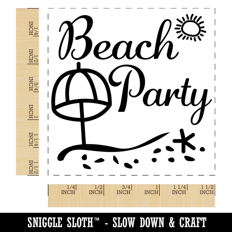 Beach Party Tropical Ocean Sun Sand Self-Inking Rubber Stamp Ink Stamper