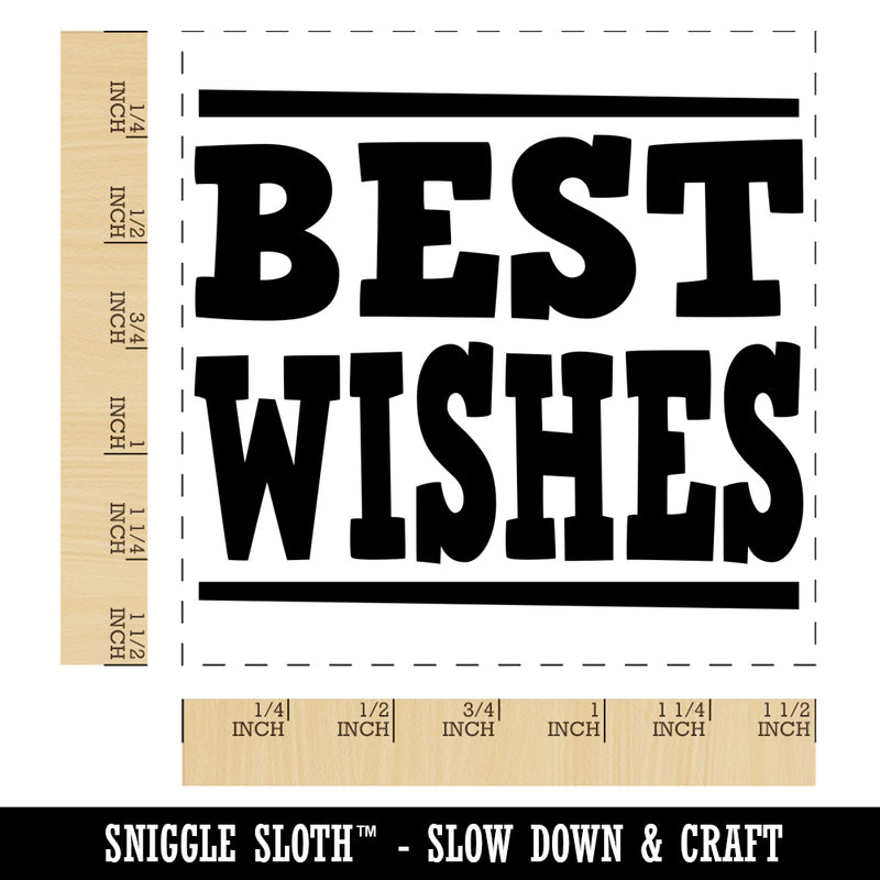 Best Wishes Fun Text Self-Inking Rubber Stamp Ink Stamper