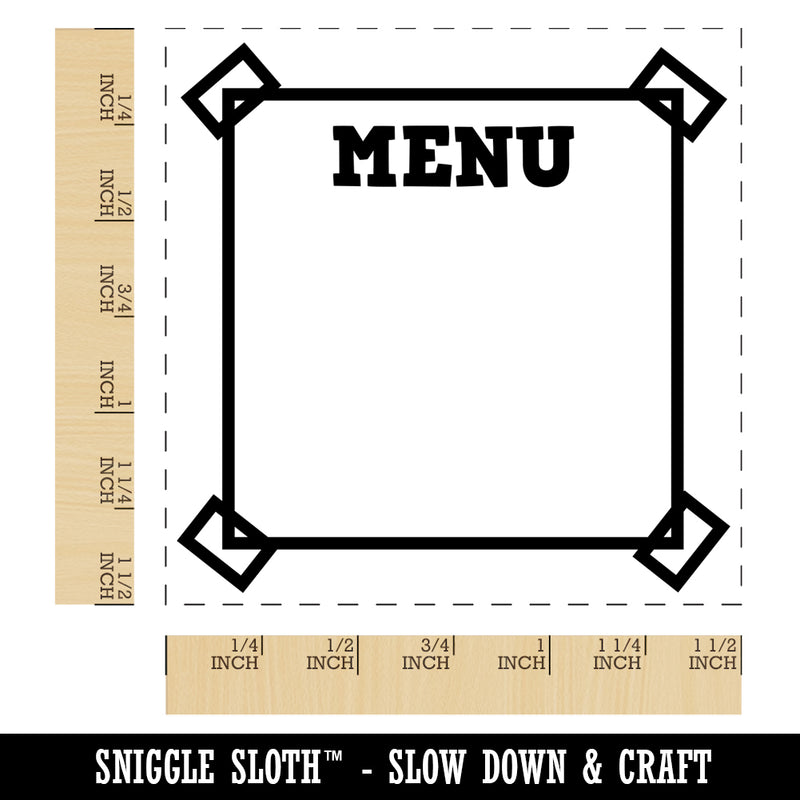 Cute Menu List Note Box Taped Corners Self-Inking Rubber Stamp Ink Stamper