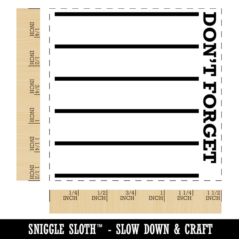 Don't Forget List Journaling Page Lines To Do Self-Inking Rubber Stamp Ink Stamper