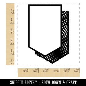 Flag Pennant Doodle Drop Shadow Self-Inking Rubber Stamp Ink Stamper