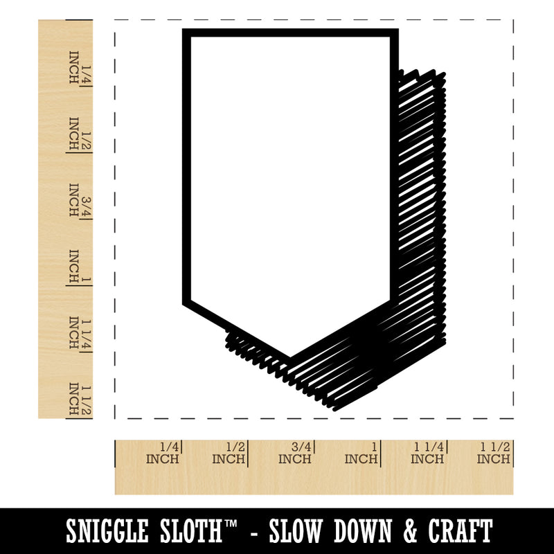 Flag Pennant Doodle Drop Shadow Self-Inking Rubber Stamp Ink Stamper