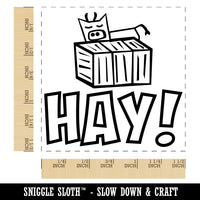 Hay Hello Cow Bale Fun Self-Inking Rubber Stamp Ink Stamper