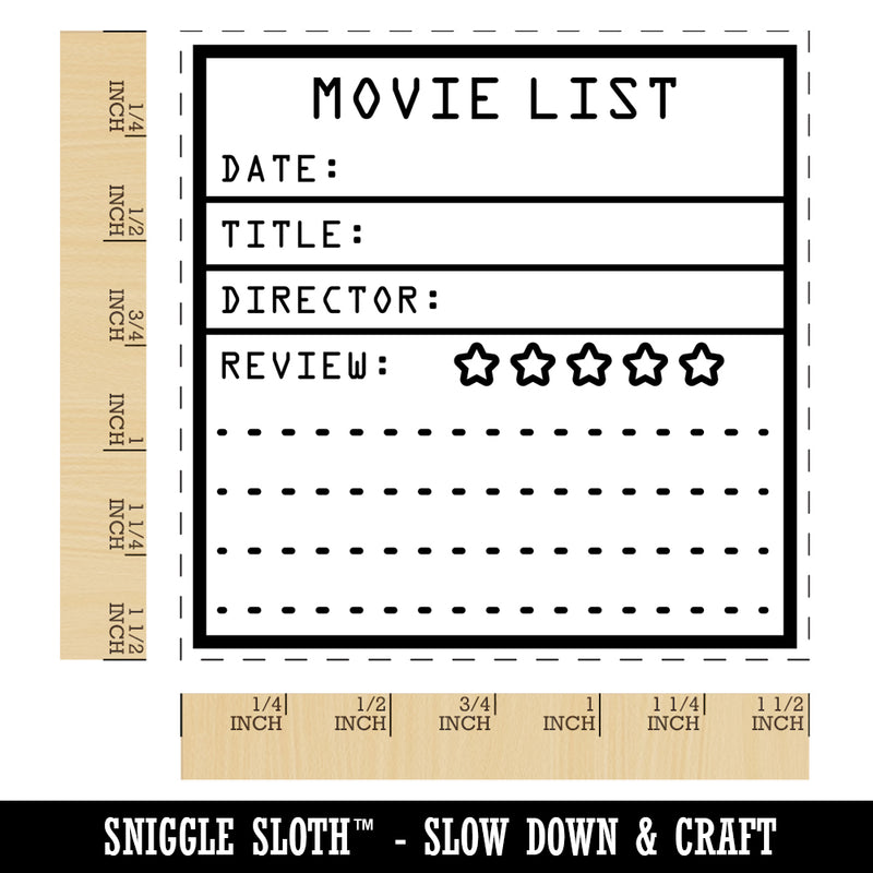 Movie List Journaling Framework Block Self-Inking Rubber Stamp Ink Stamper