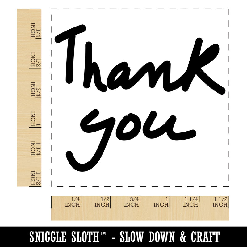 Thank You Handwritten Fun Text Self-Inking Rubber Stamp Ink Stamper