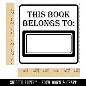 This Book Belongs to with Border Self-Inking Rubber Stamp Ink Stamper