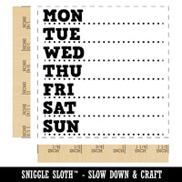 Weekly Days of the Week List Self-Inking Rubber Stamp Ink Stamper