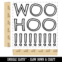 Woo Hoo Outline Fun Text Self-Inking Rubber Stamp Ink Stamper