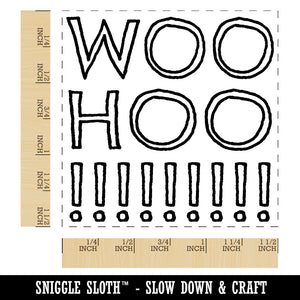 Woo Hoo Outline Fun Text Self-Inking Rubber Stamp Ink Stamper