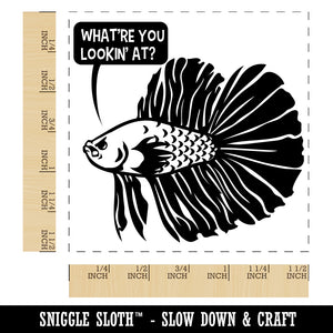 Angry Betta Fish Looking to Start Fight Self-Inking Rubber Stamp Ink Stamper