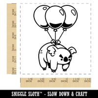 Angry Koala Drop Bear with Balloons Self-Inking Rubber Stamp Ink Stamper