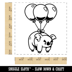 Angry Koala Drop Bear with Balloons Self-Inking Rubber Stamp Ink Stamper