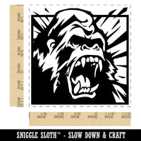 Angry Roaring Silverback Gorilla Self-Inking Rubber Stamp Ink Stamper