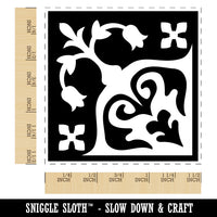 Arabesque Floral Corner Pattern Tile Self-Inking Rubber Stamp Ink Stamper