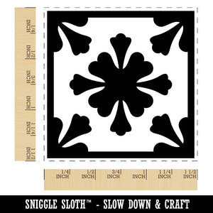 Arabesque Floral Pattern Tile Self-Inking Rubber Stamp Ink Stamper