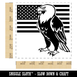Bald Eagle with American Flag Patriotic Self-Inking Rubber Stamp Ink Stamper