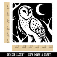 Barn Owl Standing in the Night Self-Inking Rubber Stamp Ink Stamper