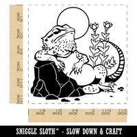 Bearded Dragon Lazy Lizard Self-Inking Rubber Stamp Ink Stamper