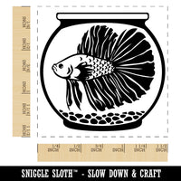 Betta in Fish Bowl Aquarium Self-Inking Rubber Stamp Ink Stamper