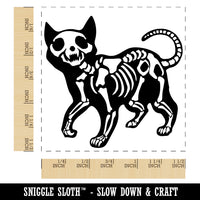 Creepy Skeleton Cat Halloween Self-Inking Rubber Stamp Ink Stamper