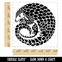 Curled Cute Pangolin Self-Inking Rubber Stamp Ink Stamper