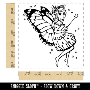 Cute Butterfly Pixie Fairy Girl Self-Inking Rubber Stamp Ink Stamper