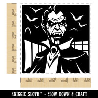 Dracula Vampire with Bats Halloween Self-Inking Rubber Stamp Ink Stamper