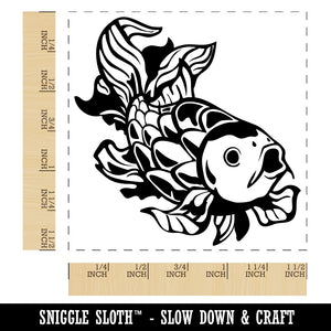 Elegant Koi Fish Self-Inking Rubber Stamp Ink Stamper