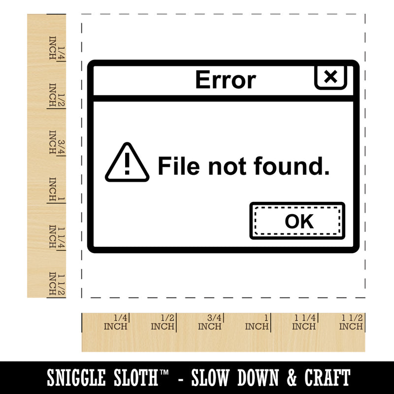 Error File Not Found Computer Technology Self-Inking Rubber Stamp Ink Stamper