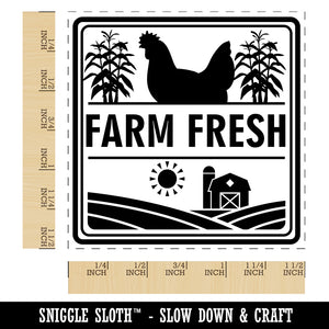 Farm Fresh with Barn and Chicken Self-Inking Rubber Stamp Ink Stamper