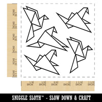 Flock of Origami Paper Birds Self-Inking Rubber Stamp Ink Stamper