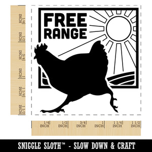 Free Range Chicken Running Self-Inking Rubber Stamp Ink Stamper