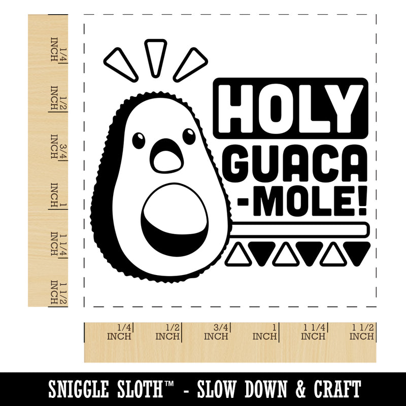 Holy Guacamole Avocado Funny Self-Inking Rubber Stamp Ink Stamper