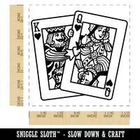 King and Queen of Hearts Playing Cards Self-Inking Rubber Stamp Ink Stamper