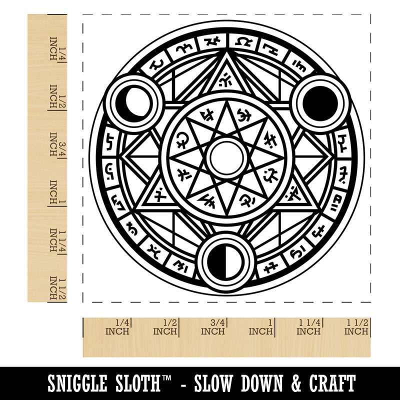 Magic Summoning Circle with Runes Self-Inking Rubber Stamp Ink Stamper