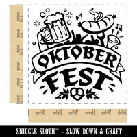Oktoberfest Banner Beer Sausage Pretzel Self-Inking Rubber Stamp Ink Stamper