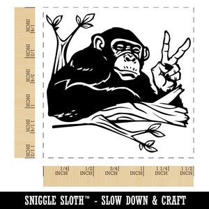 Peace Loving Bonobo Chimpanzee Self-Inking Rubber Stamp Ink Stamper