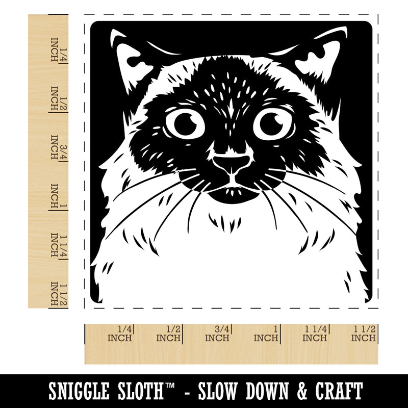 Pretty Siamese Cat Self-Inking Rubber Stamp Ink Stamper