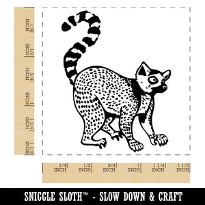 Ring-Tailed Lemur Self-Inking Rubber Stamp Ink Stamper