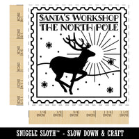 Santa's Workshop North Pole Destination Christmas Self-Inking Rubber Stamp Ink Stamper