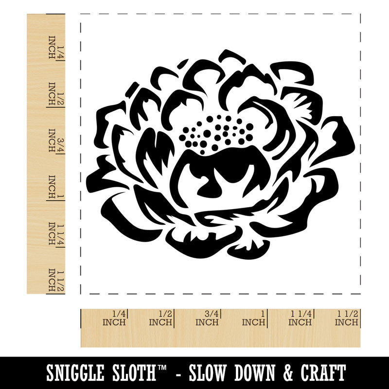 Single Peony Flower Self-Inking Rubber Stamp Ink Stamper