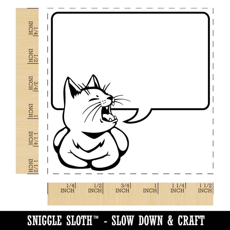 Sleepy Kitty Says with Blank Speech Bubble Self-Inking Rubber Stamp Ink Stamper