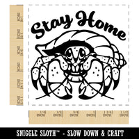 Stay Home Hermit Crab Self-Inking Rubber Stamp Ink Stamper