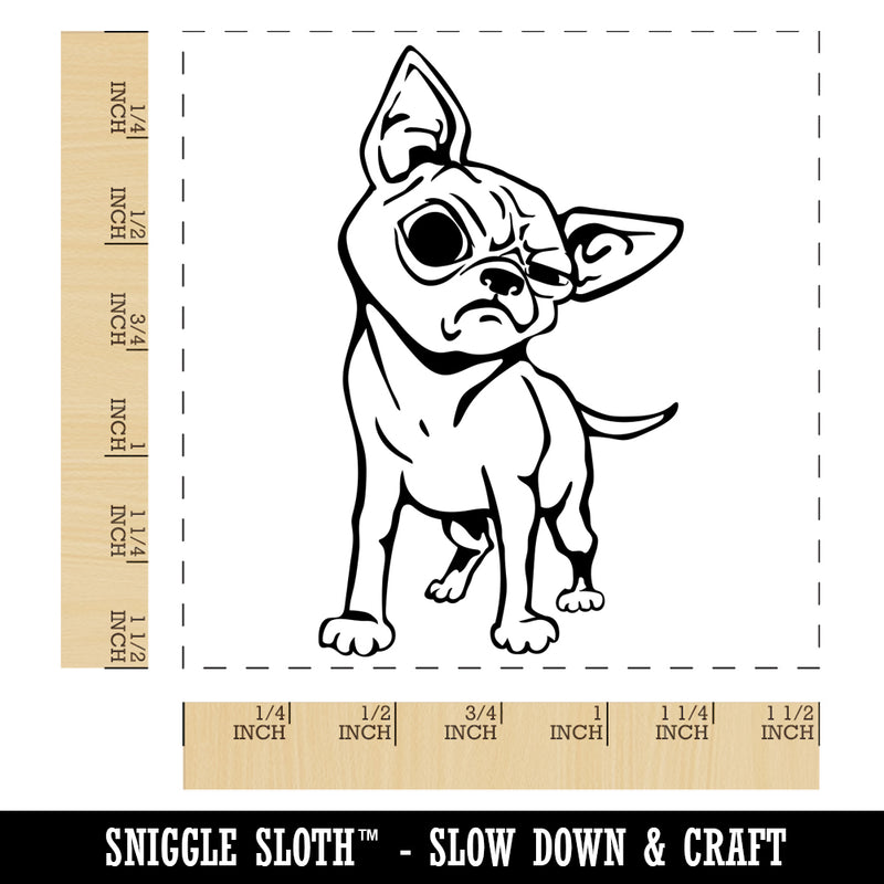 Suspicious Chihuahua Dog Self-Inking Rubber Stamp Ink Stamper