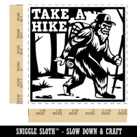 Take A Hike Bigfoot Hiking Hiker with Backpack Self-Inking Rubber Stamp Ink Stamper