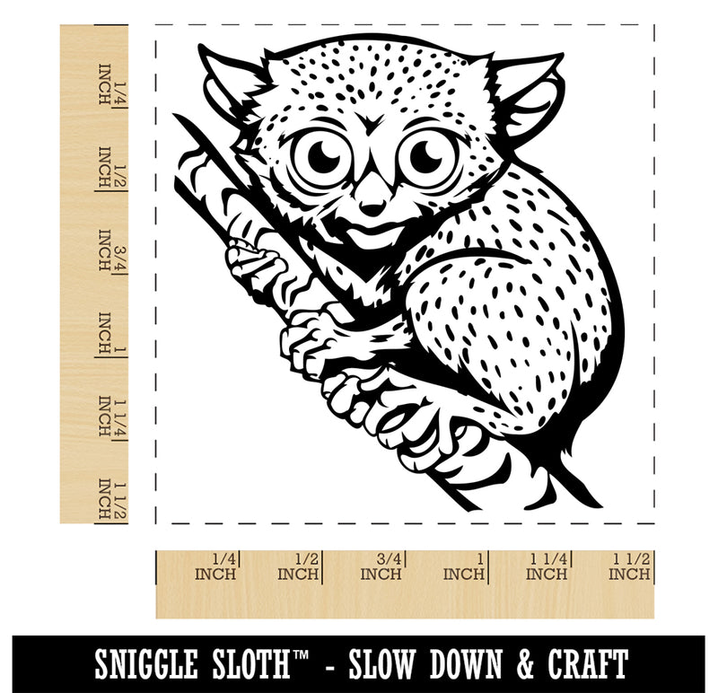 Tiny Primate Tarsier Self-Inking Rubber Stamp Ink Stamper